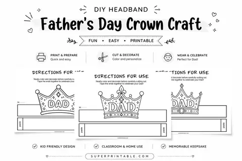 DIY Headband Father's Day Crown Craft Feature Image