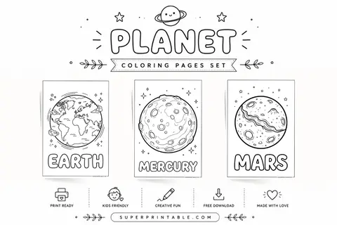 Planet Coloring Pages Feature Image