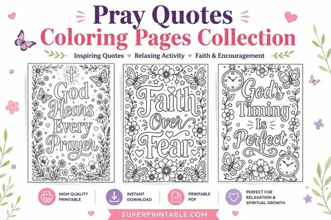 10+ Pray Quotes Coloring Pages Feature Image