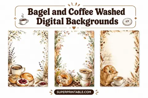 12+ Bagel and Coffee Washed Digital Backgrounds Feature Image