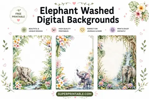 12+ Elephant Washed Digital Backgrounds Feature Image