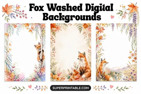 12+ Fox Washed Digital Backgrounds Feature Image
