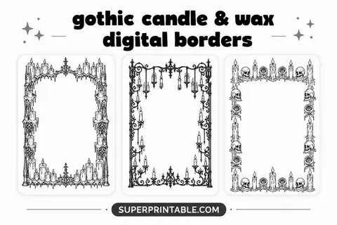 12+ Gothic Candle & Wax Digital Borders Feature Image