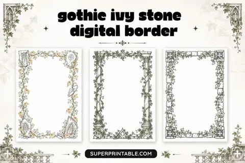 12+ Gothic Ivy Stone Digital Border Feature Image
