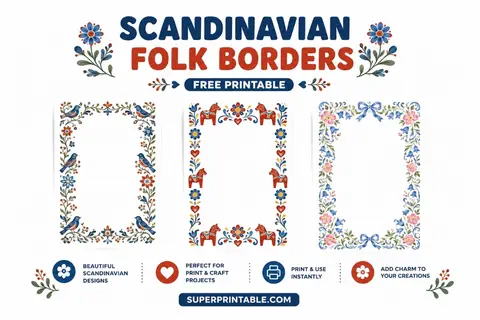 12+ Scandinavian Folk Borders Feature Image
