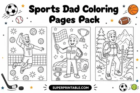 12+ Sports Dad Coloring Pages Feature Image