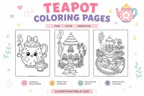 12+ Teapot Coloring Pages