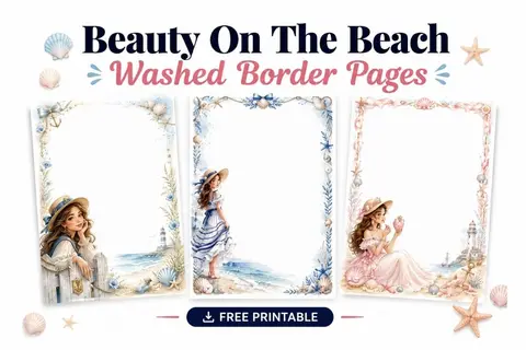 15+ Beauty On The Beach Washed Border Pages Feature Image