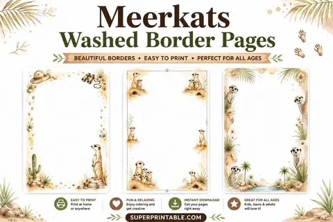 15+ Meerkats Washed Border Pages Feature Image