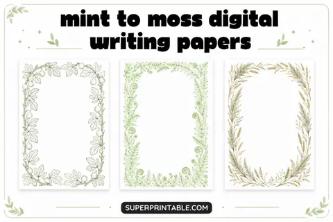 15+ Mint to Moss Digital Writing Papers Feature Image