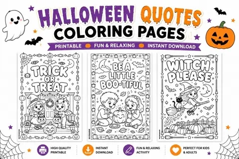 18+ Halloween Quotes Coloring Pages Feature Image