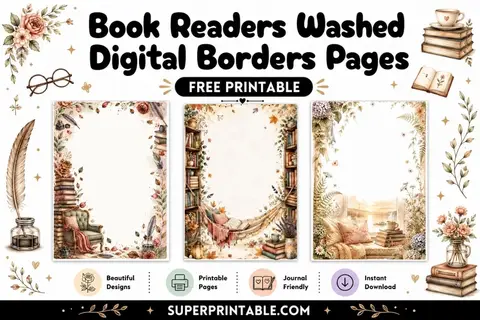 20+ Book Readers Washed Digital Borders Pages Feature Image