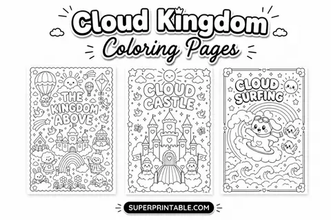 20 Cloud Kingdom Coloring Pages Feature Image
