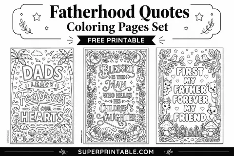 20 Fatherhood Quotes Coloring Pages Feature Image