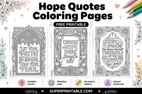 20+ Hope Quotes Coloring Pages Feature Image