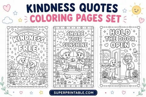20 Kindness Quotes Coloring Pages Feature Image