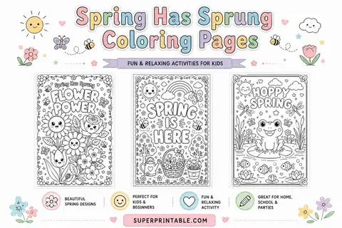 20 Spring Has Sprung Coloring Pages Feature Image