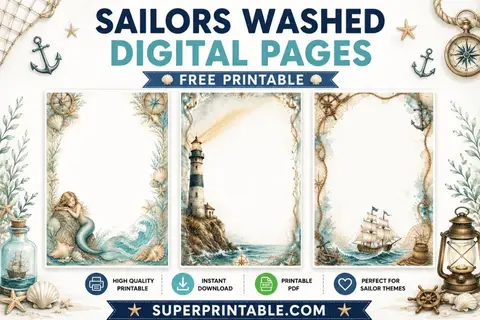 30 Sailors Washed Digital Pages Feature Image
