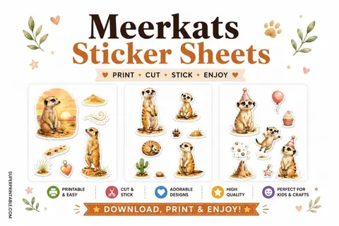 35+ Meerkats Sticker Sheets Feature Image