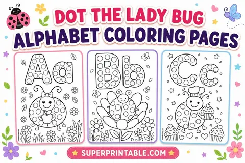 Dot The Lady Bug Alphabet Coloring Pages Feature Image
