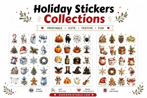 10+ Holiday Stickers Collections Feature Image