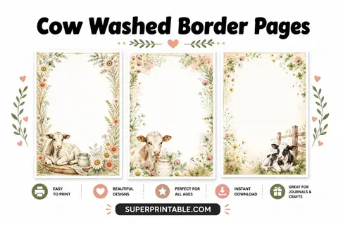 16 Free Cow Washed Border Pages 