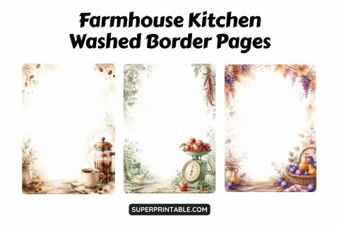 12+ Farmhouse Kitchen Washed Border Pages