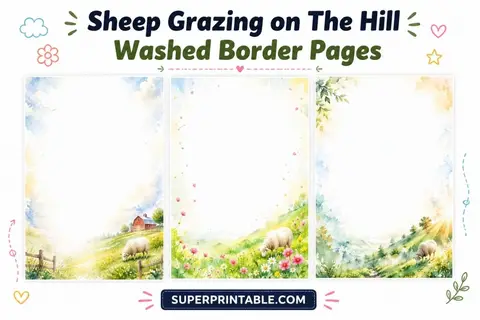 12+ Sheep Grazing on The Hill Washed Border Pages Feature Image