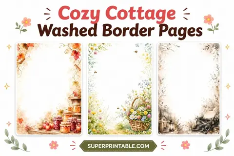 15+ Cozy Cottage Washed Border Pages Feature Image
