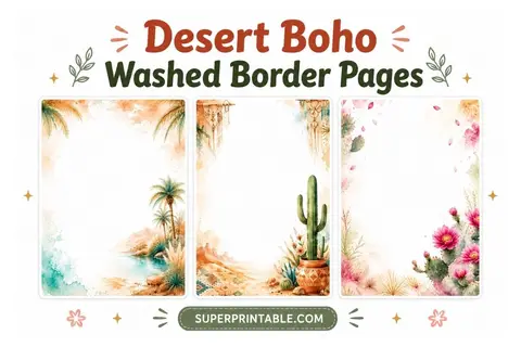 15+ Desert Boho Washed Border Pages Feature Image