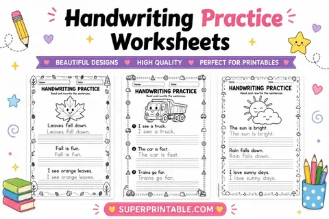 15+ Handwriting Practice Worksheets Feature Image