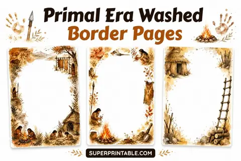 18+ Primal Era Washed Border Pages 