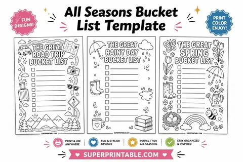 20 All Seasons Bucket List Template Feature Image
