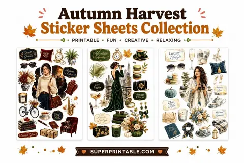 20+ Autumn Harvest Sticker Sheets Collection Feature Image