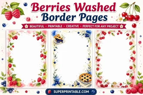 20 Berries Washed Border Pages Feature Image