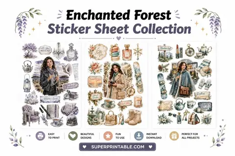 20 Enchanted Forest Sticker Sheet Collection Feature Image
