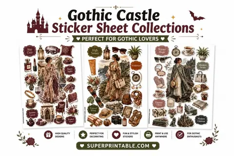 20 Gothic Castle Sticker Sheet Collections Feature Image