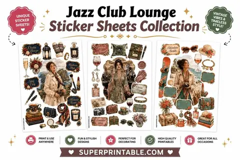 20 Jazz Club Lounge Sticker Sheets Collection Feature Image