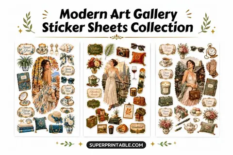 20 Modern Art Gallery Sticker Sheets Collection Feature Image