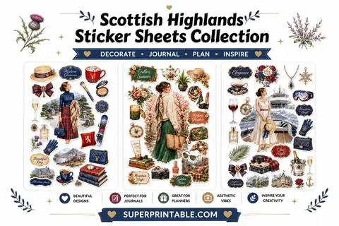 20+ Scottish Highlands Sticker Sheets Collection Feature Image