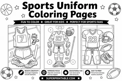 20 Sports Uniform Coloring Pages Feature Image