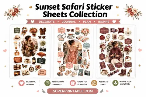 20 Sunset Safari Sticker Sheets Collection Feature Image