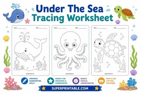 20 Under The Sea Tracing Worksheet Feature Image