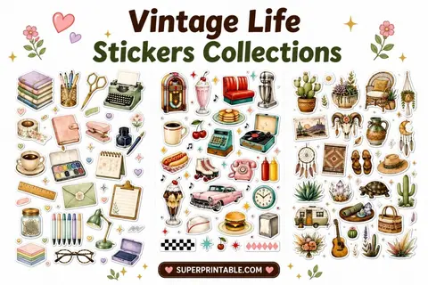 30 Vintage Life Stickers Collections Feature Image