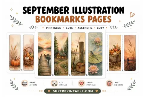 60 September Illustration Bookmarks Pages Feature Image