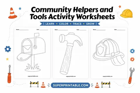 Community Helpers and Tools Activity Worksheets Feature Image