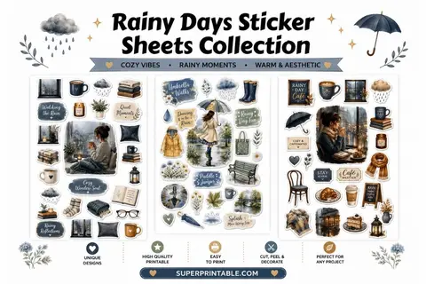 Rainy Days Sticker Sheets Collection Feature Image