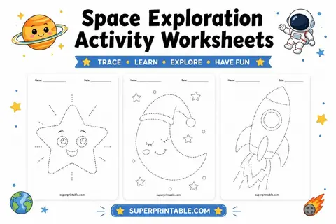 Space Exploration Activity Worksheets Feature Image