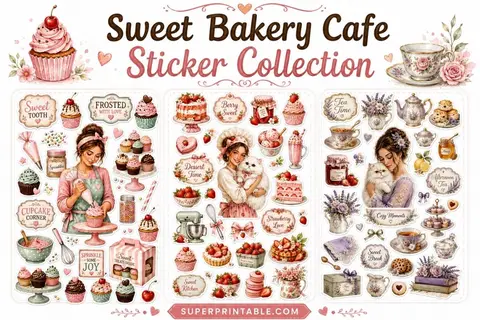 Sweet Bakery Cafe Sticker Collection Feature Image
