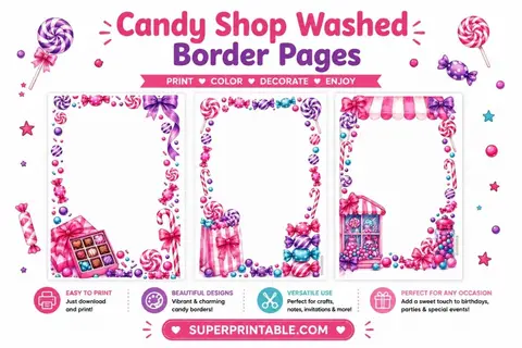 10+ Candy Shop Washed Border Pages Feature Image